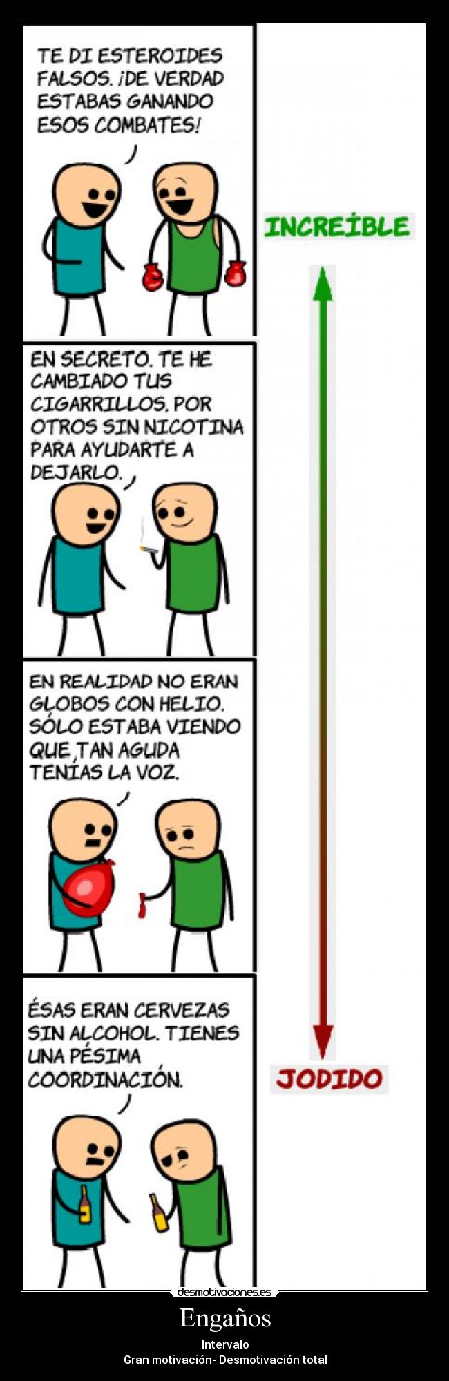 Engaños - Intervalo
Gran motivación- Desmotivación total