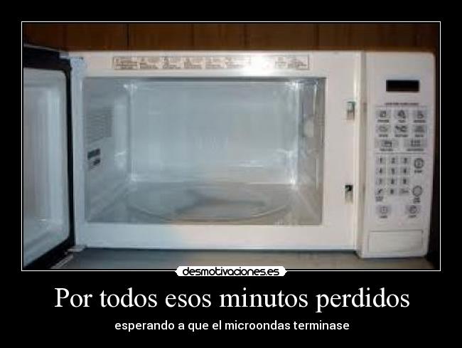 Por todos esos minutos perdidos - esperando a que el microondas terminase