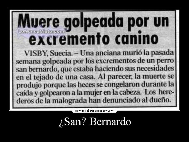 ¿San? Bernardo -
