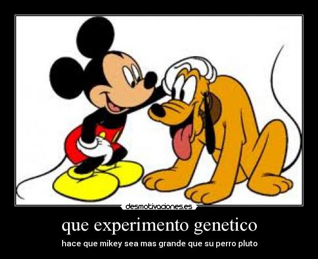 que experimento genetico - hace que mikey sea mas grande que su perro pluto