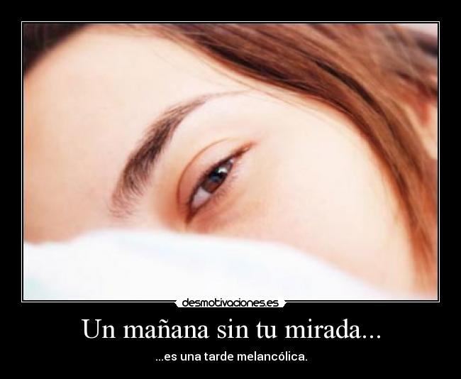Un mañana sin tu mirada... - ...es una tarde melancólica.