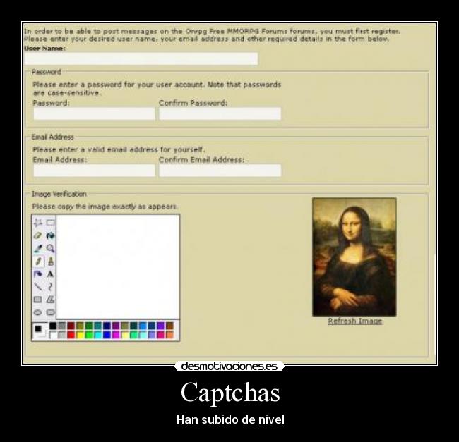 carteles captchas mona lisa desmotivaciones