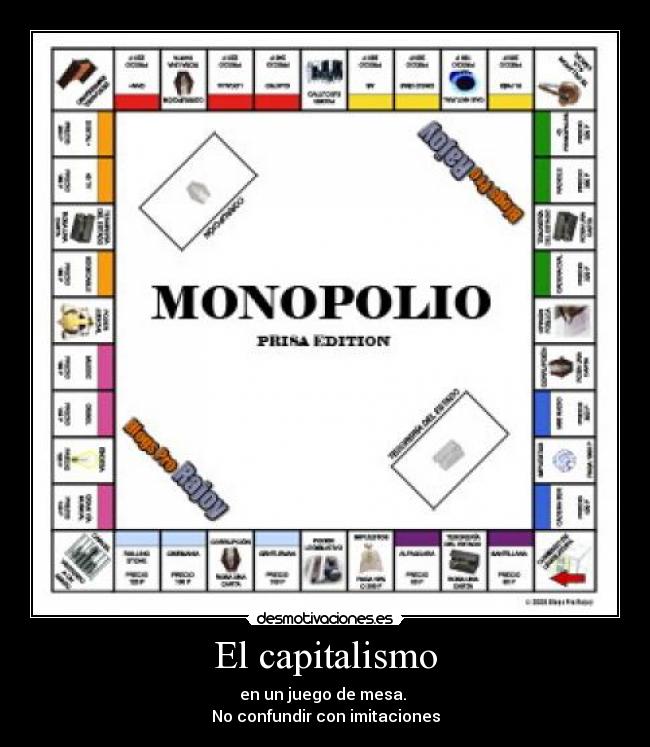El capitalismo - en un juego de mesa.
No confundir con imitaciones