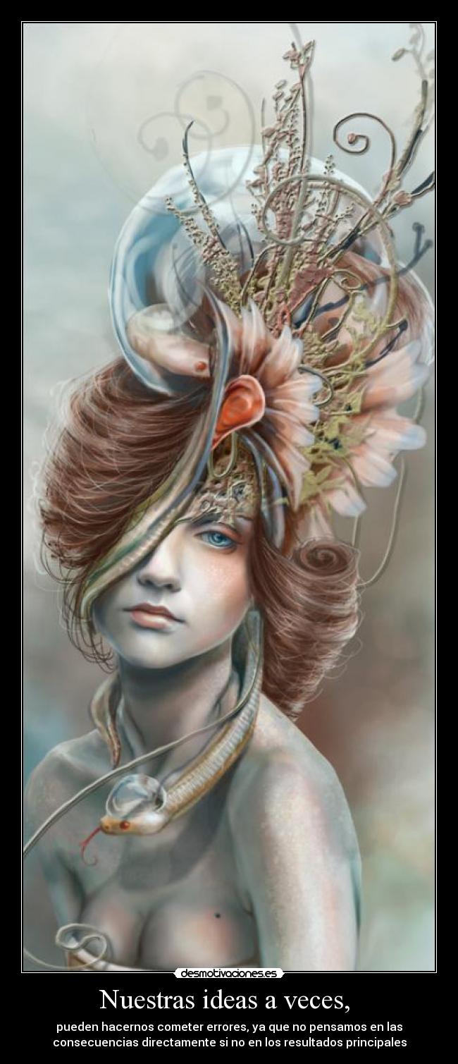 carteles ideas pueden hacernos cometer errores que pensamos las consecuencias directamente los desmotivaciones