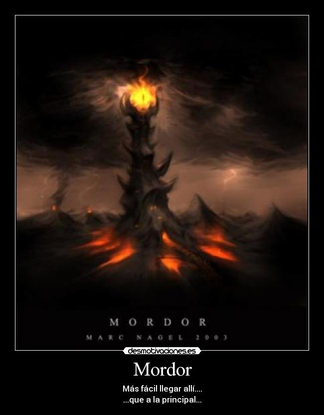 Mordor - Más fácil llegar allí....
...que a la principal...