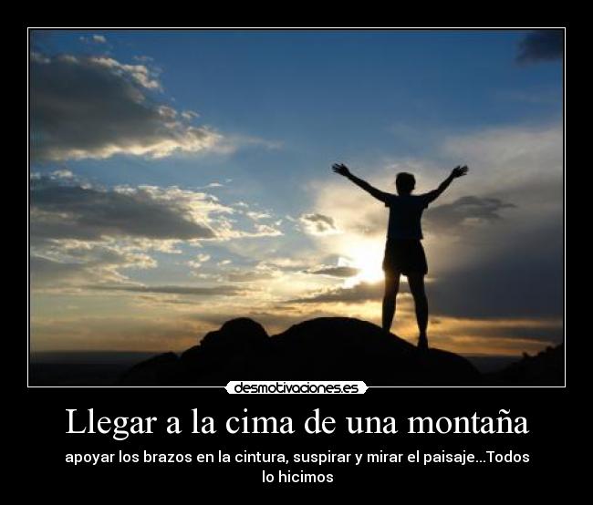 Llegar a la cima de una montaña -