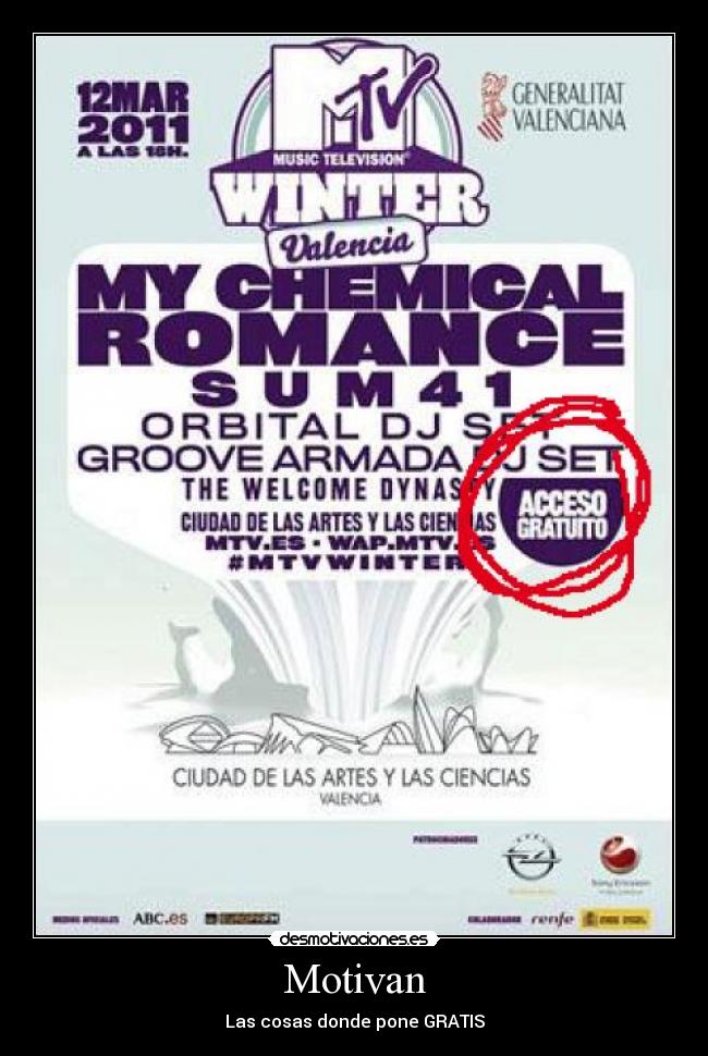 Motivan - Las cosas donde pone GRATIS