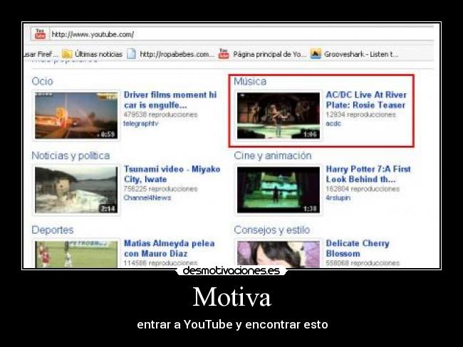 Motiva - entrar a YouTube y encontrar esto