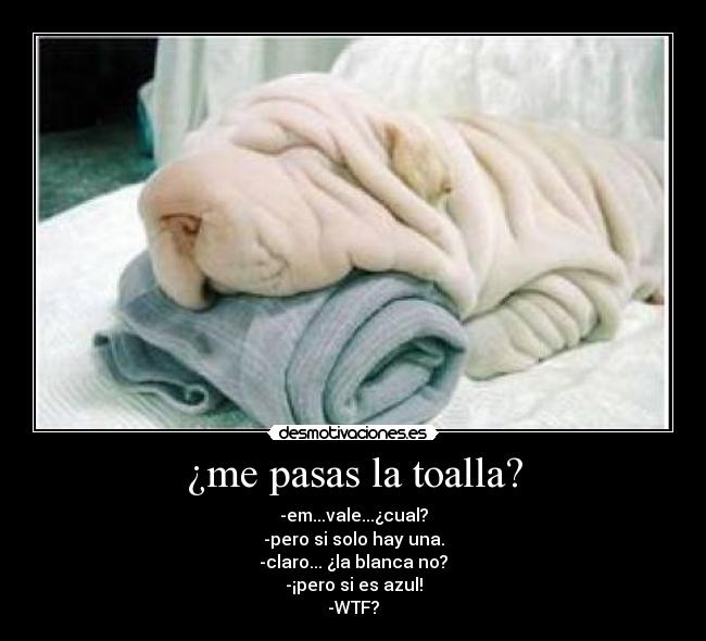 ¿me pasas la toalla? -