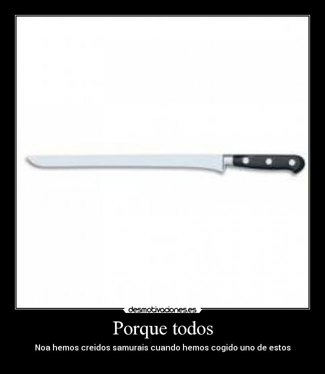Porque todos - Noa hemos creidos samurais cuando hemos cogido uno de estos