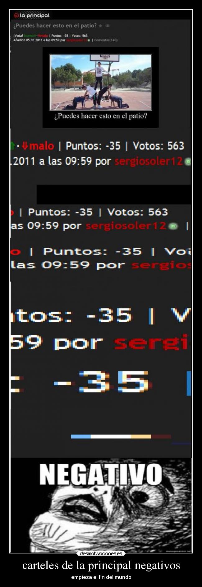 carteles de la principal negativos - empieza el fin del mundo