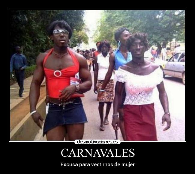 carteles carnavales excusa para vestirnos mujer desmotivaciones