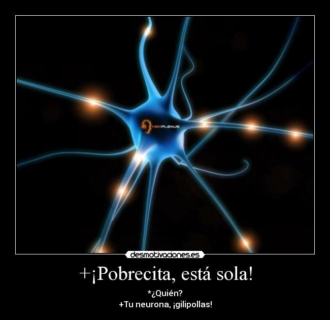 +¡Pobrecita, está sola! - *¿Quién?
+Tu neurona, ¡gilipollas!