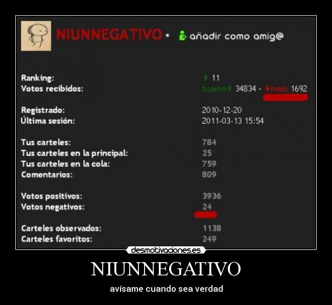 NIUNNEGATIVO - avísame cuando sea verdad