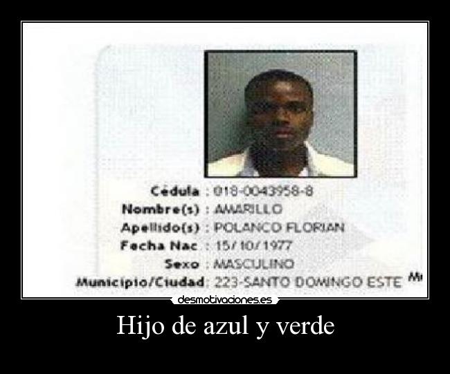 Hijo de azul y verde - 