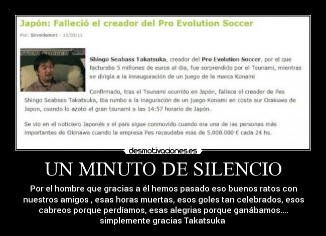 UN MINUTO DE SILENCIO -