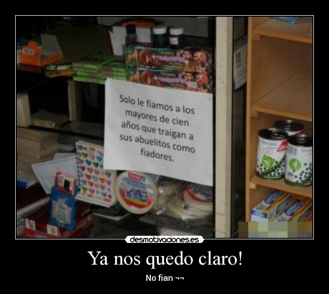 Ya nos quedo claro! -