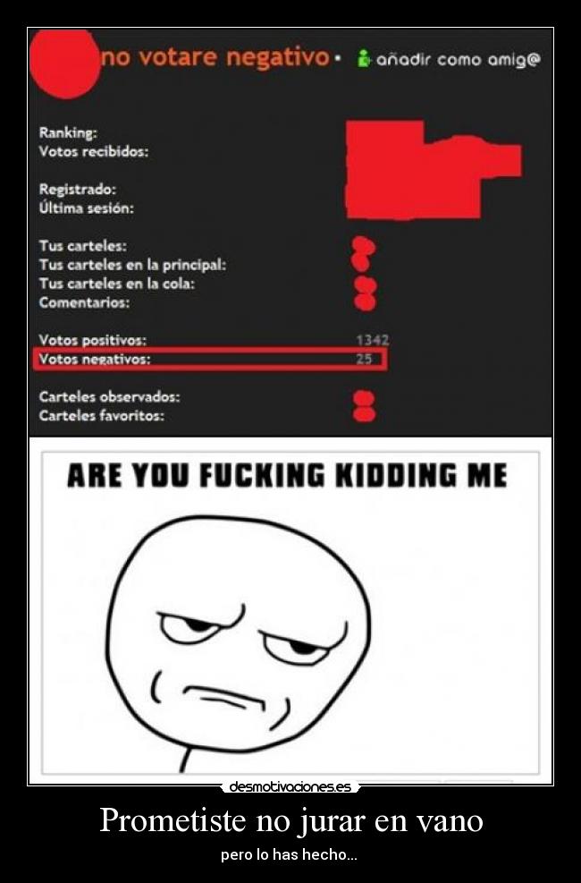 Prometiste no jurar en vano - pero lo has hecho... 