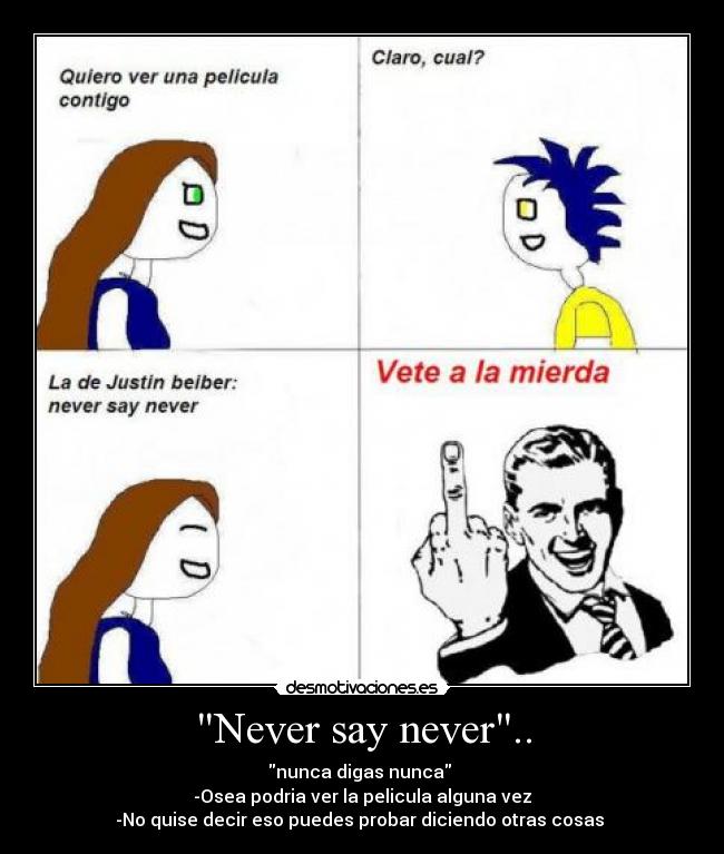 Never say never.. -
