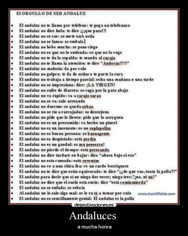 Andaluces - a mucha honra