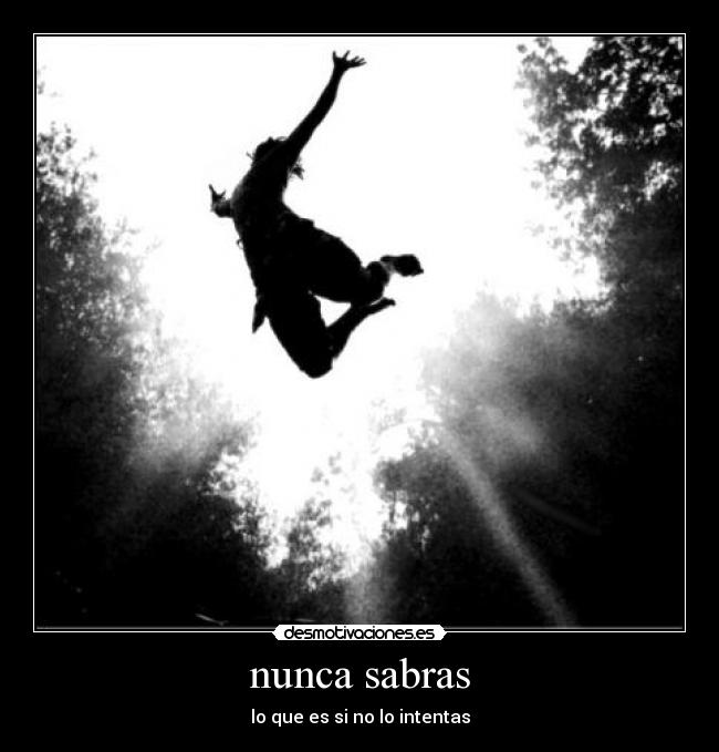 nunca sabras - lo que es si no lo intentas