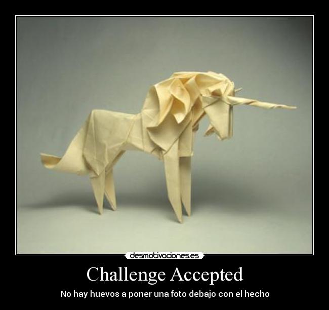 Challenge Accepted - No hay huevos a poner una foto debajo con el hecho