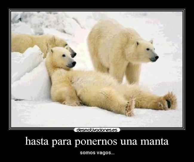 hasta para ponernos una manta -