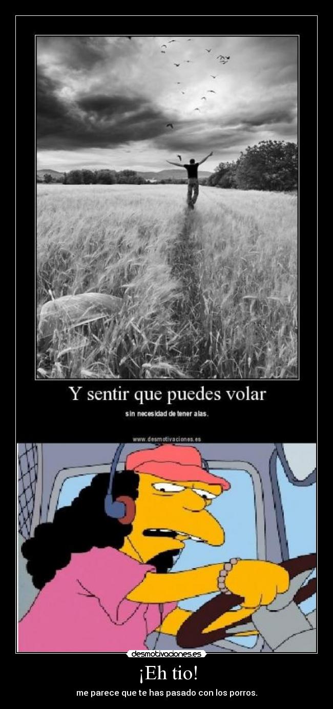 ¡Eh tio! - me parece que te has pasado con los porros.