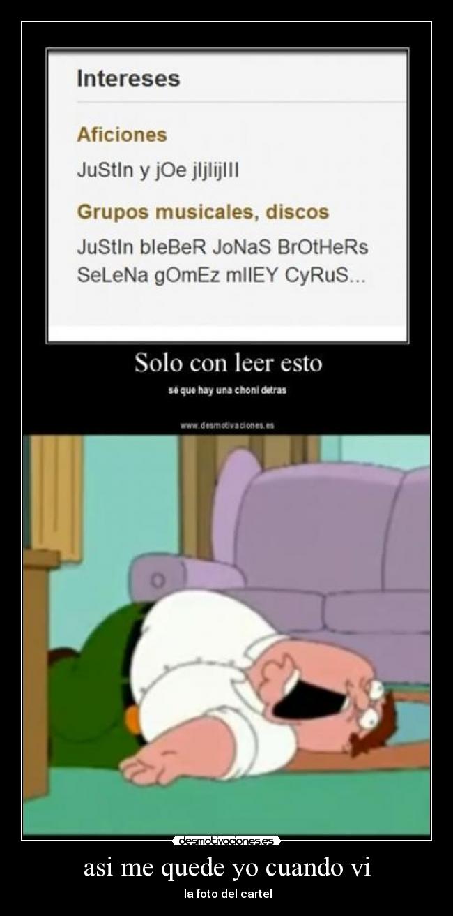 asi me quede yo cuando vi - la foto del cartel