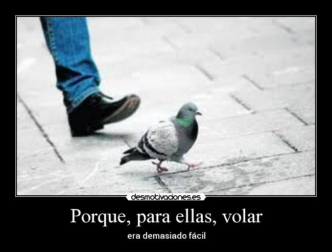 Porque, para ellas, volar - era demasiado fácil