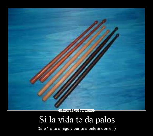 Si la vida te da palos - Dale 1 a tu amigo y ponte a pelear con el ;)