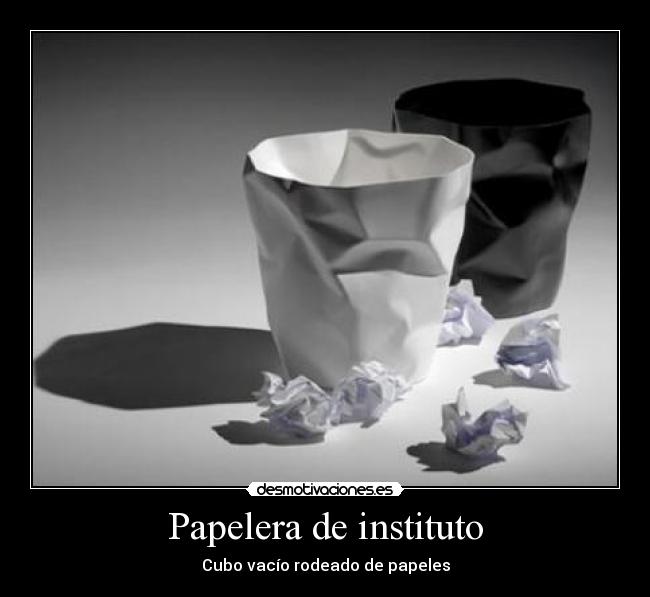 Papelera de instituto -
