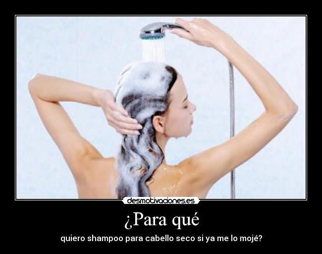 ¿Para qué - quiero shampoo para cabello seco si ya me lo mojé?