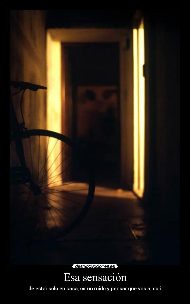 Esa sensación -  de estar solo en casa, oír un ruido y pensar que vas a morir
