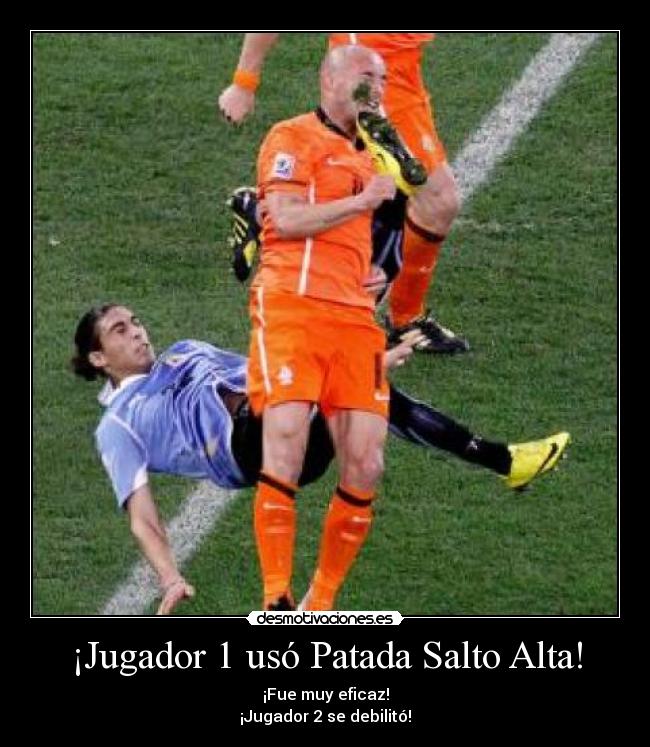 ¡Jugador 1 usó Patada Salto Alta! - ¡Fue muy eficaz!
¡Jugador 2 se debilitó!