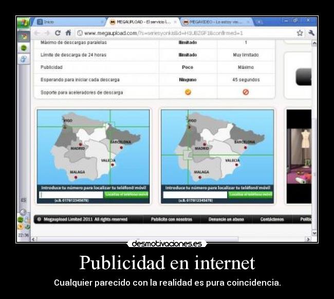 Publicidad en internet - Cualquier parecido con la realidad es pura coincidencia.