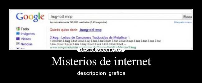 Misterios de internet - descripcion  grafica