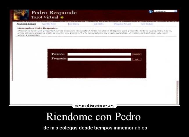 Riendome con Pedro -