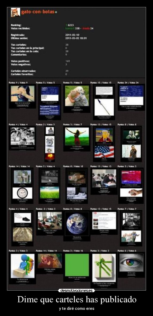 Dime que carteles has publicado - y te diré como eres