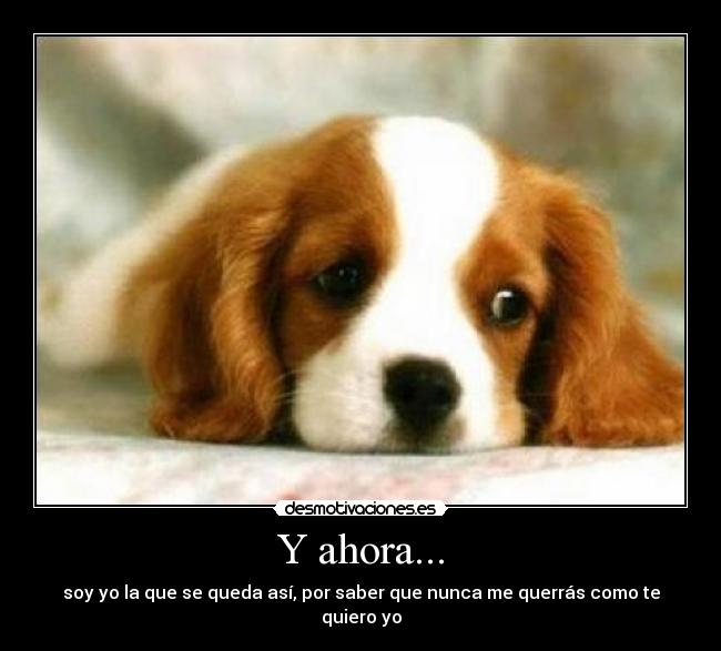 Y ahora... - soy yo la que se queda así, por saber que nunca me querrás como te quiero yo