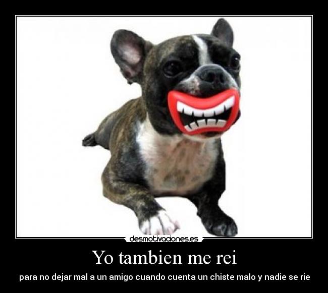 Yo tambien me rei - para no dejar mal a un amigo cuando cuenta un chiste malo y nadie se rie