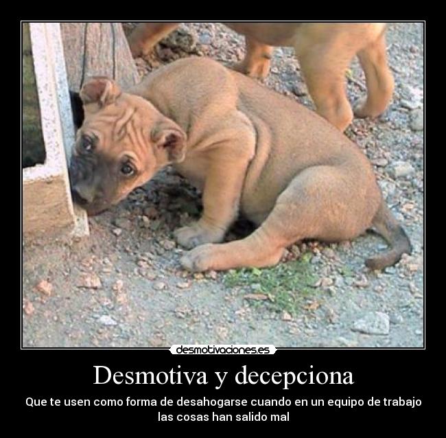Desmotiva y decepciona -