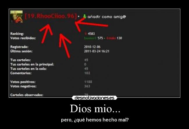 Dios mio... - pero, ¿qué hemos hecho mal?