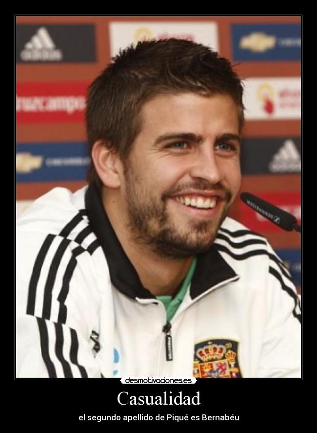 Casualidad - el segundo apellido de Piqué es Bernabéu