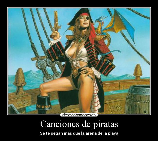 carteles canciones piratas arena playa desmotivaciones