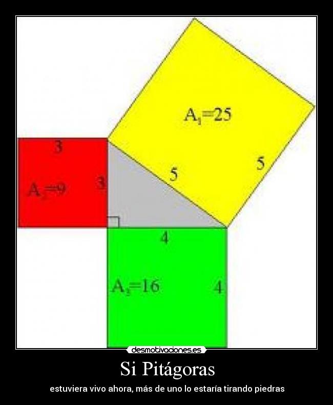 Si Pitágoras - estuviera vivo ahora, más de uno lo estaría tirando piedras
