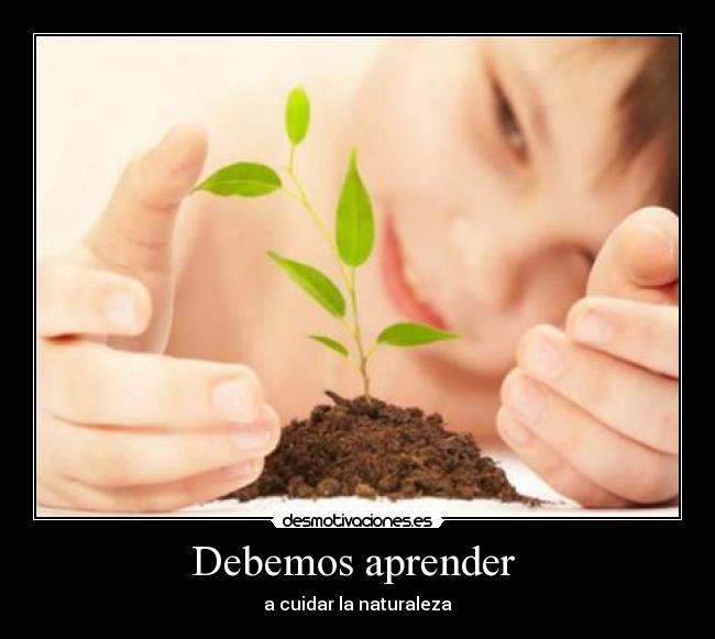 Debemos aprender  - a cuidar la naturaleza