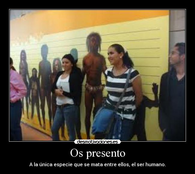Os presento - A la única especie que se mata entre ellos, el ser humano.