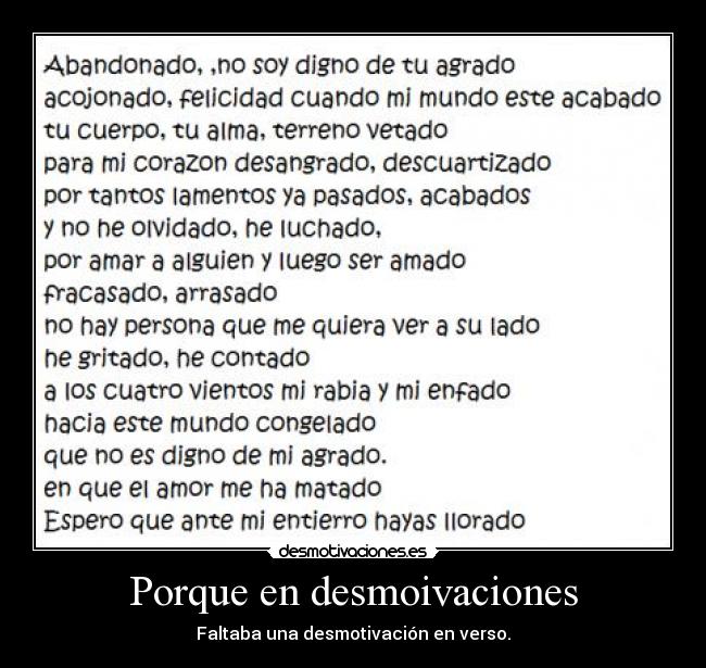 Porque en desmoivaciones -