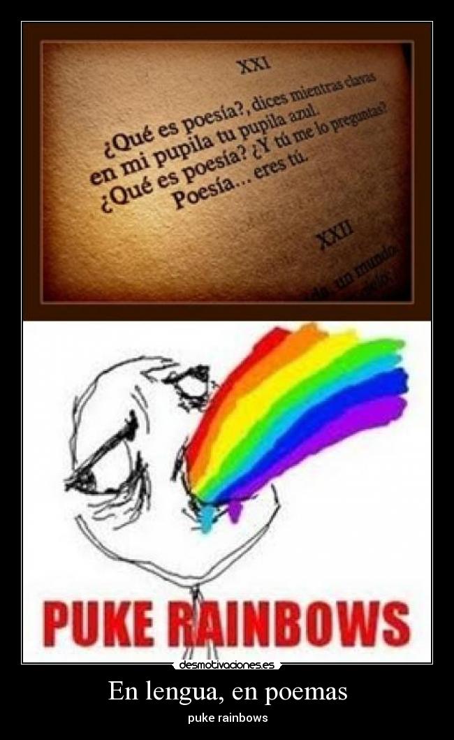 En lengua, en poemas - puke rainbows